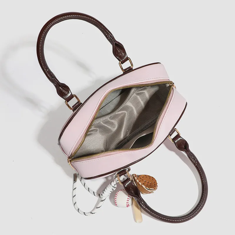 Worm's Home PU Crossbody One Shoulder Handbag Women's Pink-4