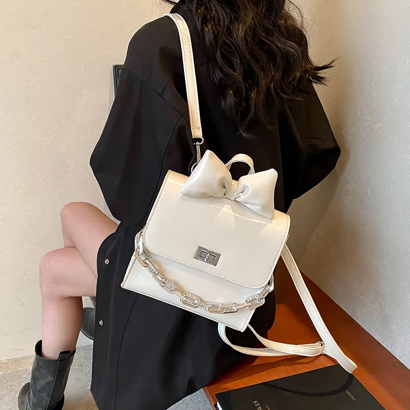 Worm's Home PU Backpack Regular Women's Ecru/Silver/Black/Coffee-4
