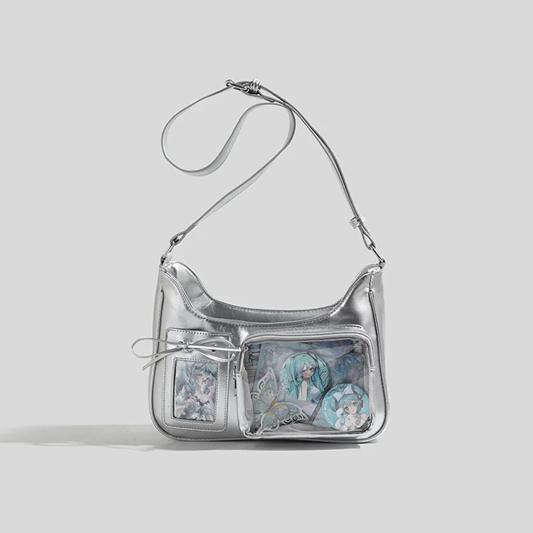 Worm's Home PU Shoulder Bag, Crossbody Bag Women's Multicolor-1