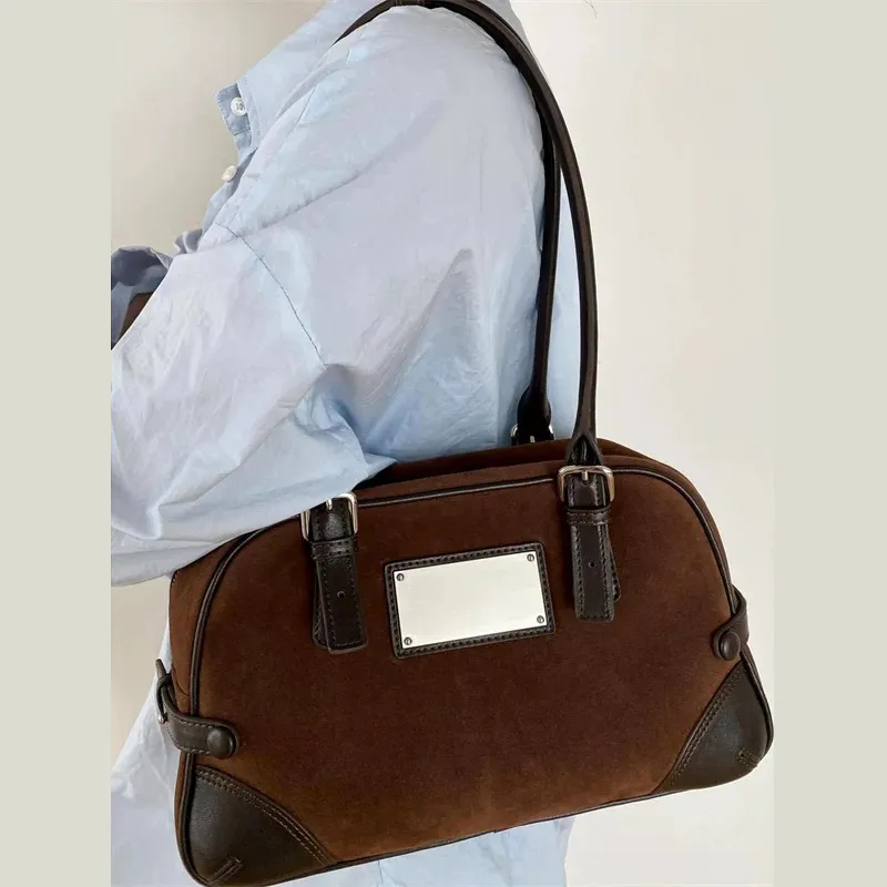 Worm's Home Artificial Leather Shoulder Bag Women's Black/Brown-2