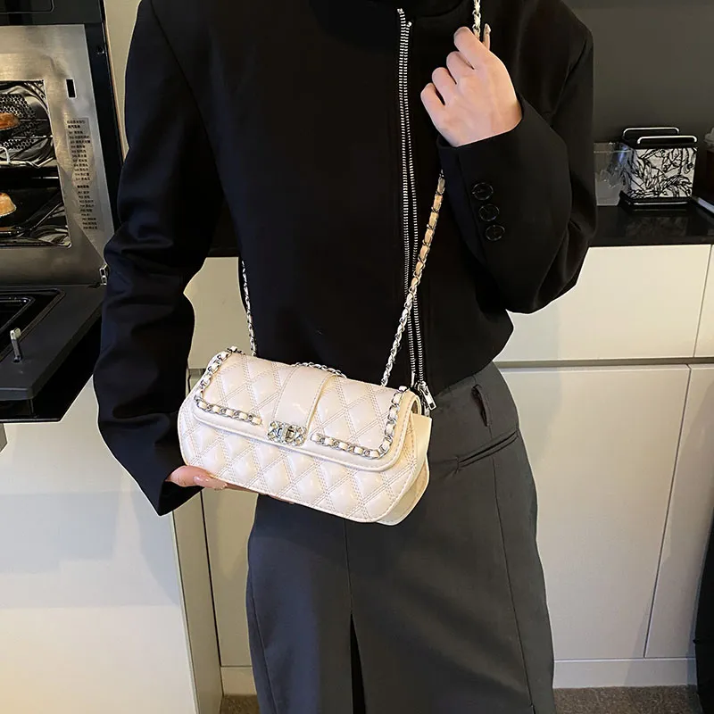 Worm's Home PU Shoulder Bag Regular Women's Ecru/Silver Black/Coffee-3