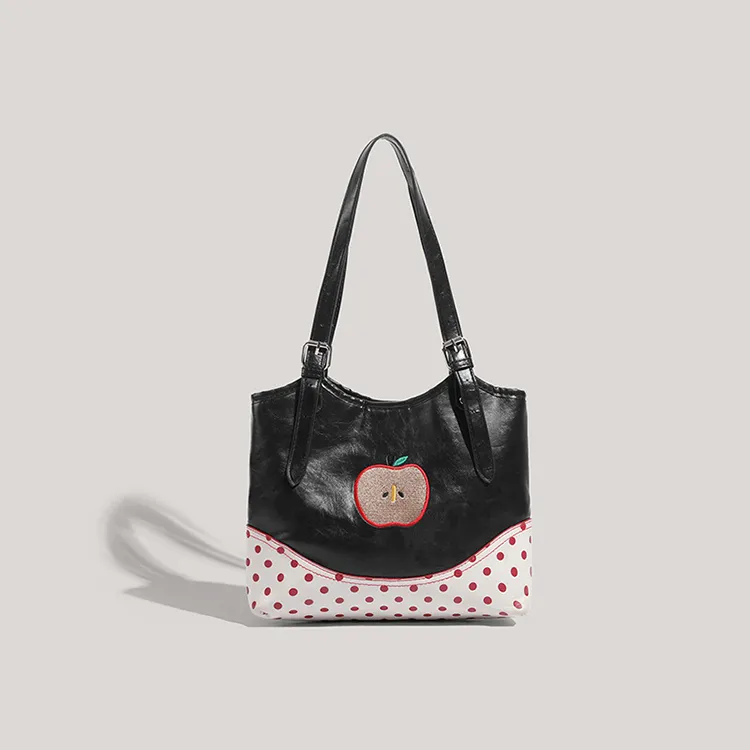 Worm's Home PU Shoulder Bag Women's Ecru/Black-3
