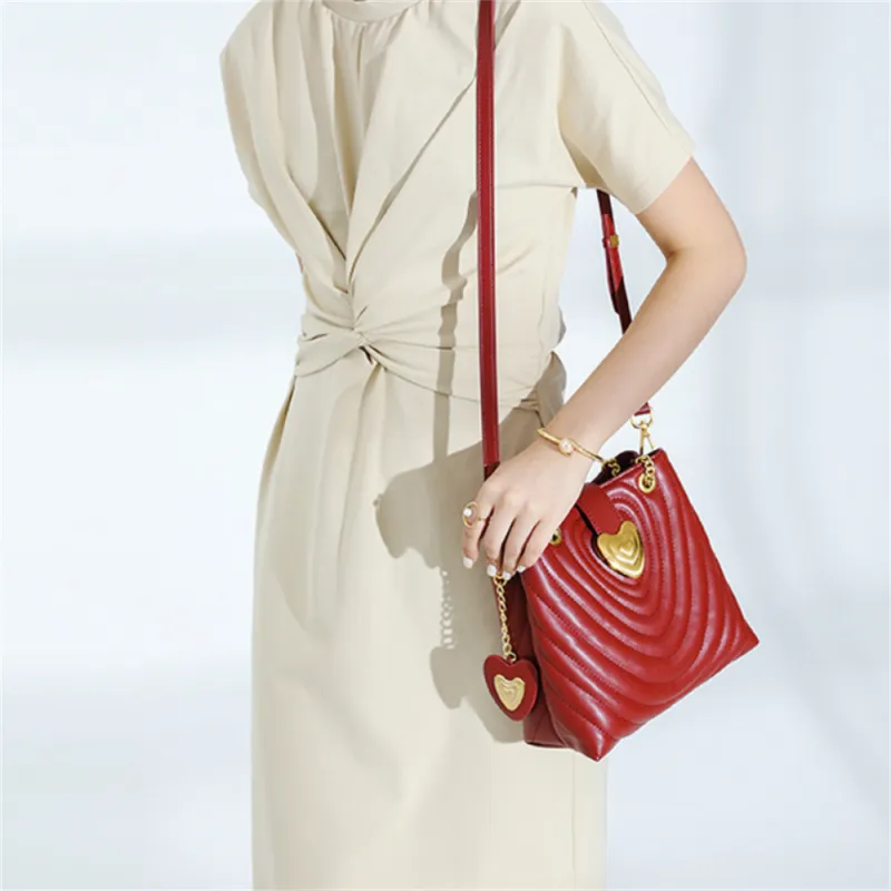 Worm's Home Pu Crossbody Bags Shoulder Bags Regular Women's Red-4