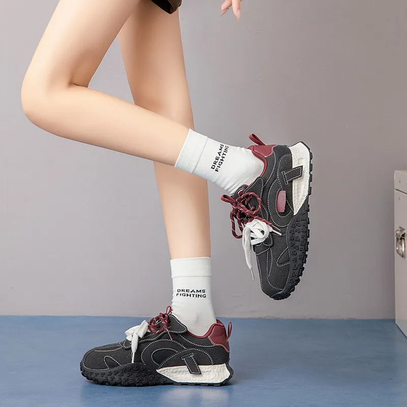 15 MINS Lightweight Breathable Height Increasing Low Top Chunky Sneakers Women's-9