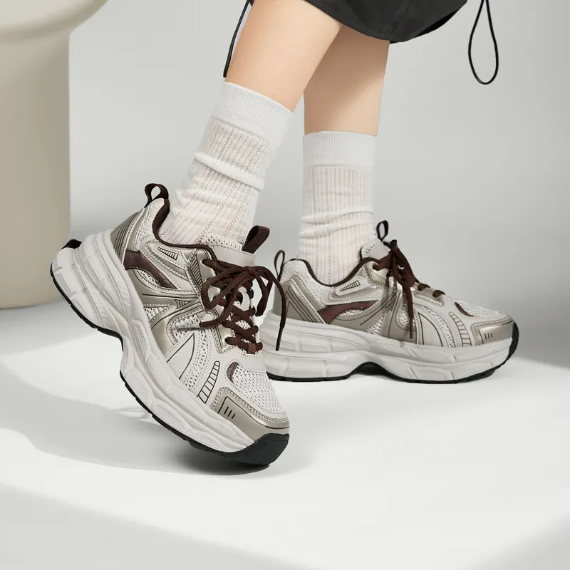 15 MINS Breathable Height Increase Low Top Chunky Sneakers Women's-11