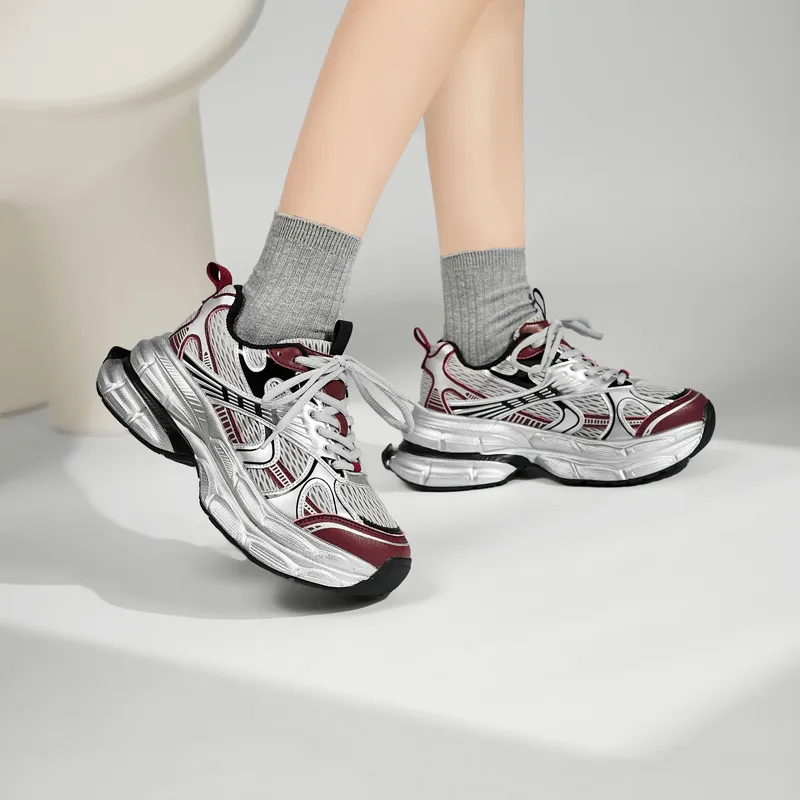 15 MINS Height Increasing Lightweight Low Top Chunky Sneakers Women's-9