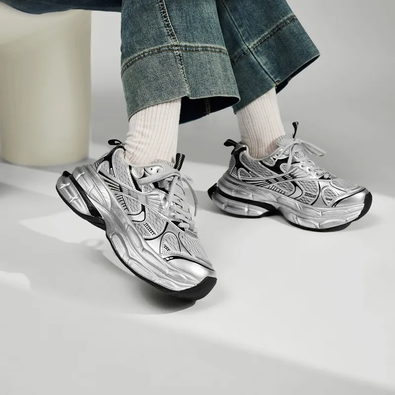 15 MINS Height Increasing Lightweight Low Top Chunky Sneakers Women's-4