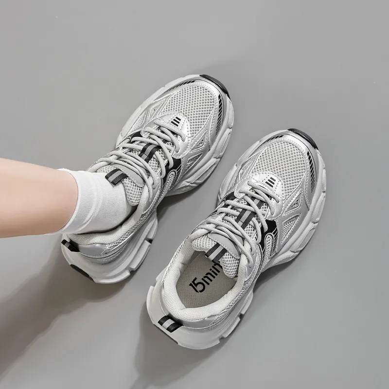 15 MINS Breathable Low Top Chunky Sneakers Women's-5