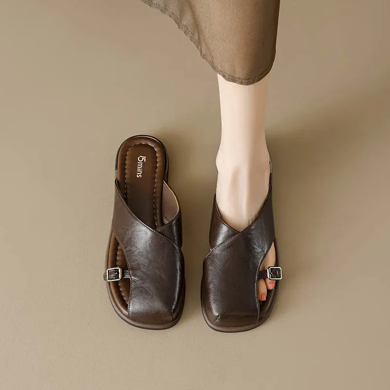 15 MINS Closed Toe Slippers 3cm Women's-4