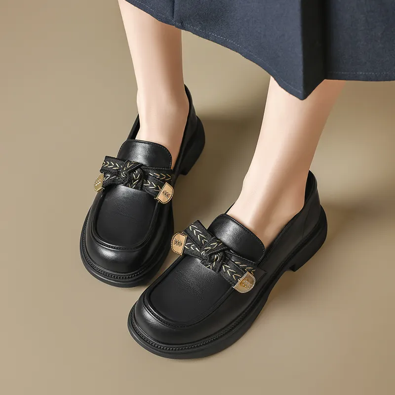 15 MINS Loafers Women's Black/Beige Apricot-3
