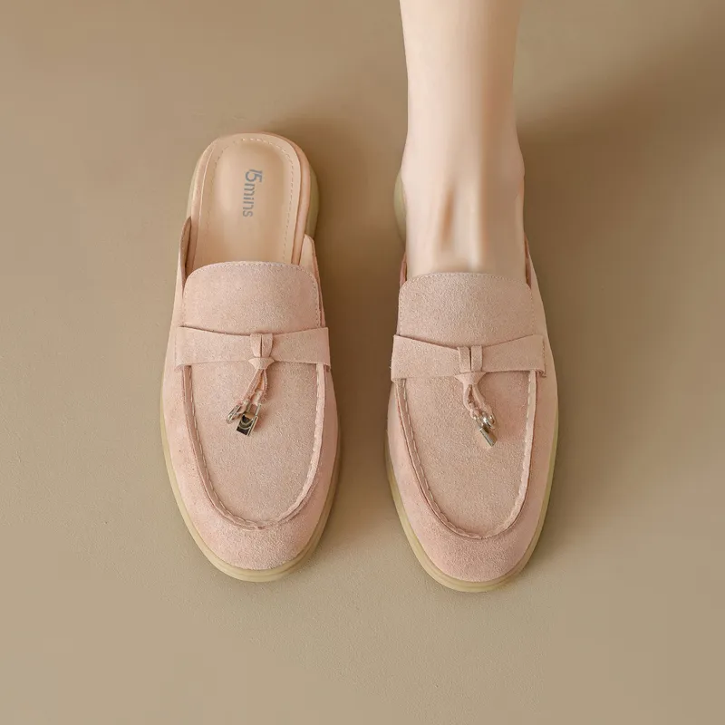 15 MINS Rubber Sole Closed Toe Slippers 3cm Women's-10