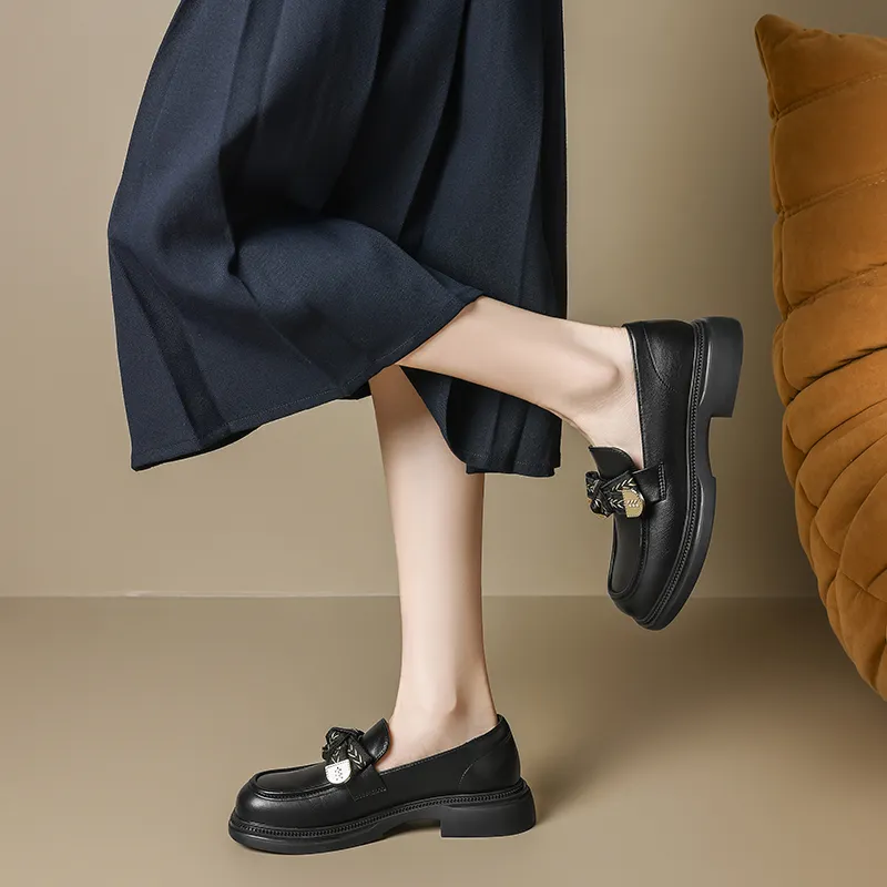 15 MINS Loafers Women's Black/Beige Apricot-4