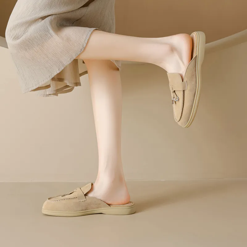 15 MINS Rubber Sole Closed Toe Slippers 3cm Women's-3
