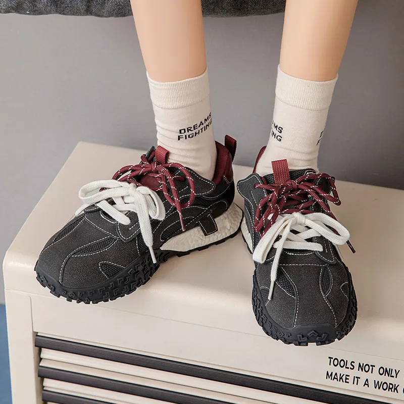 15 MINS Lightweight Breathable Height Increasing Low Top Chunky Sneakers Women's-13