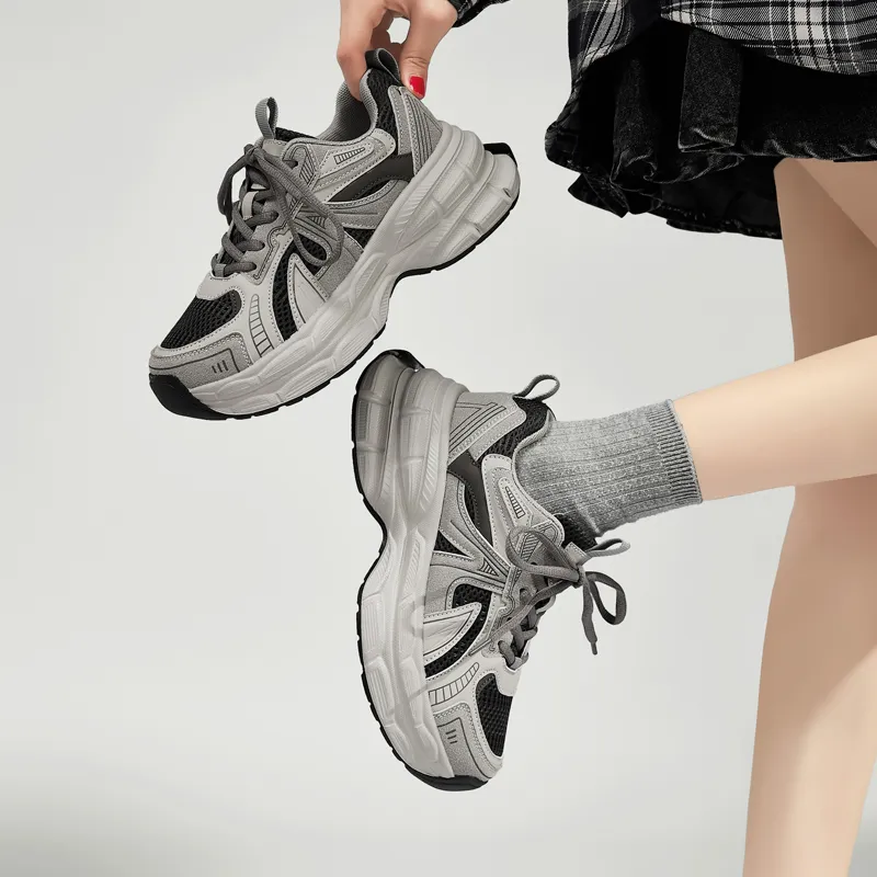 15 MINS Breathable Height Increase Low Top Chunky Sneakers Women's-4
