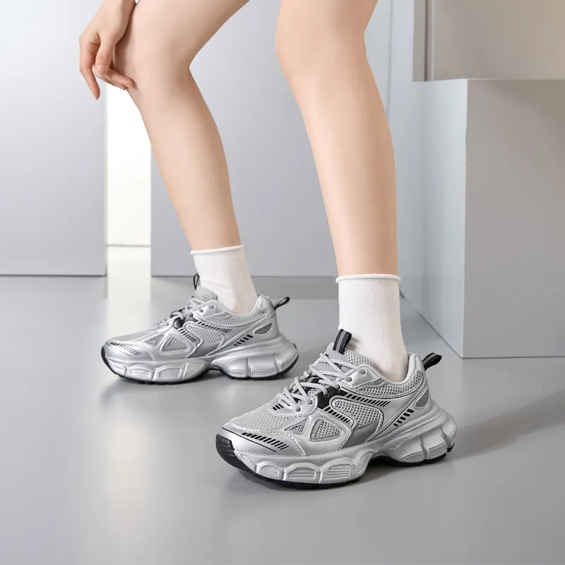 15 MINS Breathable Low Top Chunky Sneakers Women's-17
