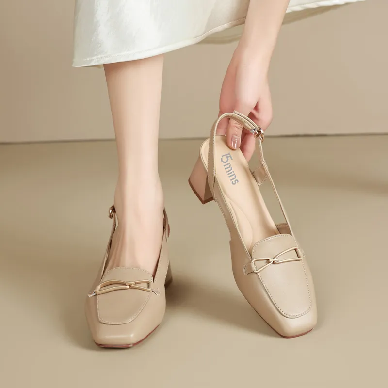 15 MINS High Heels Women's Beige/Apricot-11