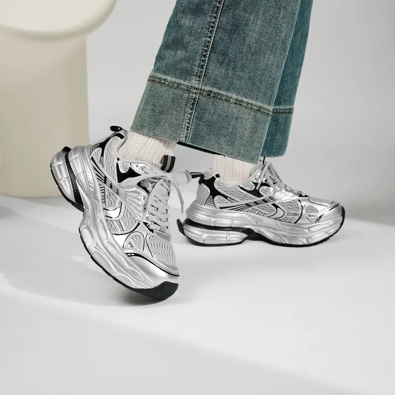 15 MINS Height Increasing Lightweight Low Top Chunky Sneakers Women's-3