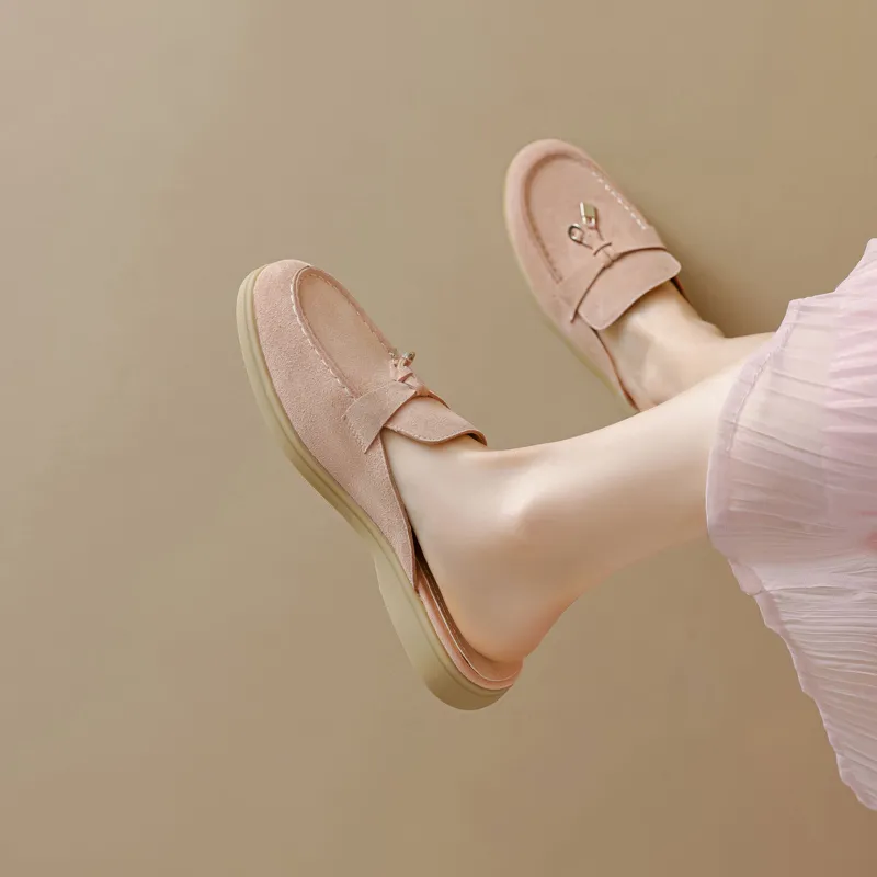 15 MINS Rubber Sole Closed Toe Slippers 3cm Women's-8