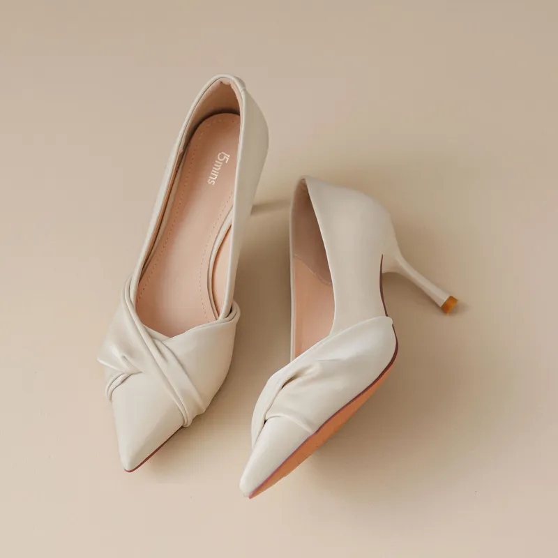 15 MINS Slim Heel High Heels Women's-4