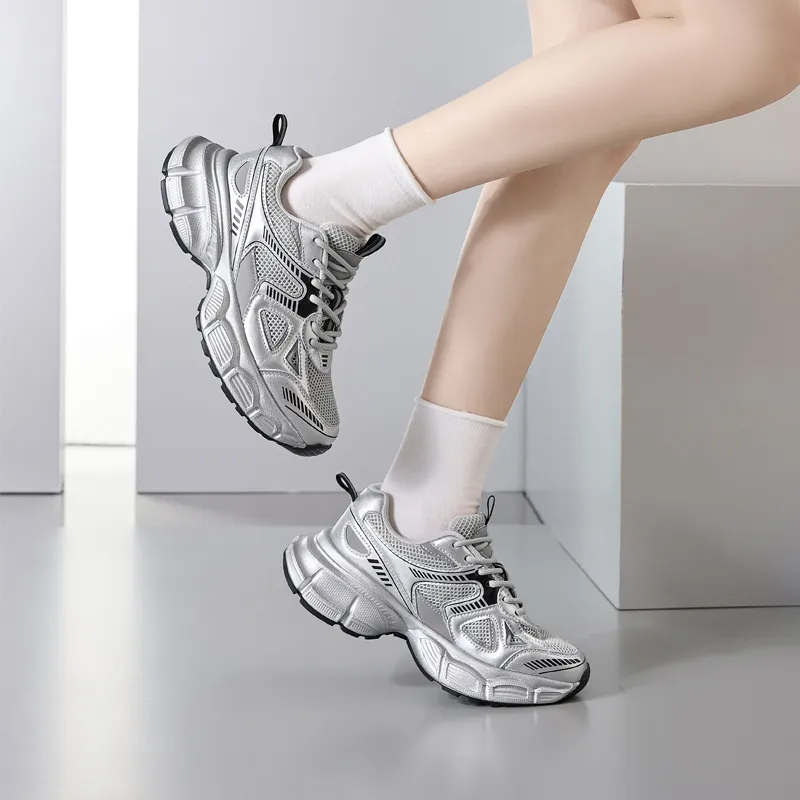 15 MINS Breathable Low Top Chunky Sneakers Women's-16