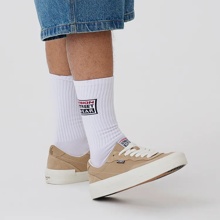 Vision Street Wear Flat Top Low Top Skateboard Shoes Unisex Milk Tea Brown-7
