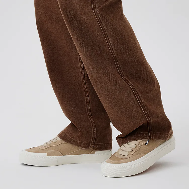Vision Street Wear Flat Top Low Top Skateboard Shoes Unisex Milk Tea Brown-8