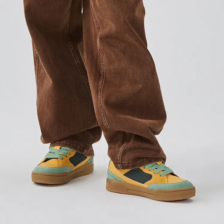 Vision Street Wear Savvy Puffy Shoes Low Top Skateboard Shoes Unisex Cantaloupe Yellow Green-8