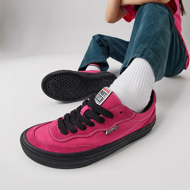 Vision Street Wear Flat Top Wear Resistant Breathable Coverage Low Top Skateboard Shoes Unisex Dragon Fruit Pink-6