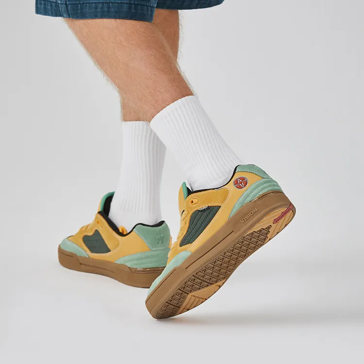 Vision Street Wear Savvy Puffy Shoes Low Top Skateboard Shoes Unisex Cantaloupe Yellow Green-7
