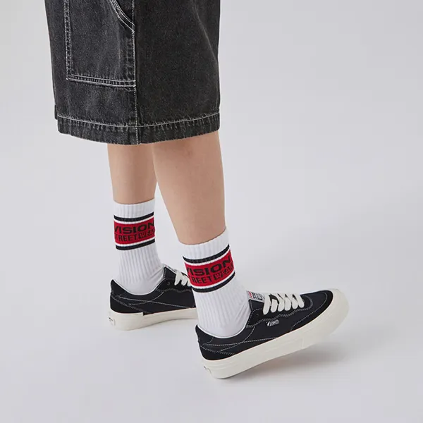 Vision Street Wear Flat Top Low Top Skateboard Shoes Unisex Black-6