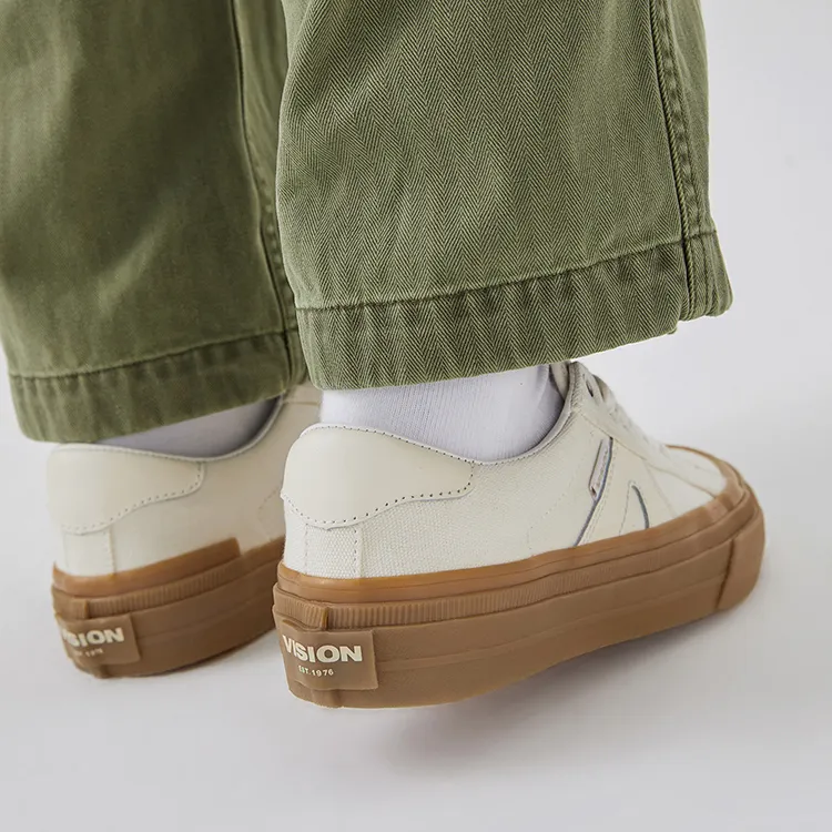 Vision Street Wear V76 Low Top Skateboard Shoes Unisex Raw Pips Rubber Ecru-8