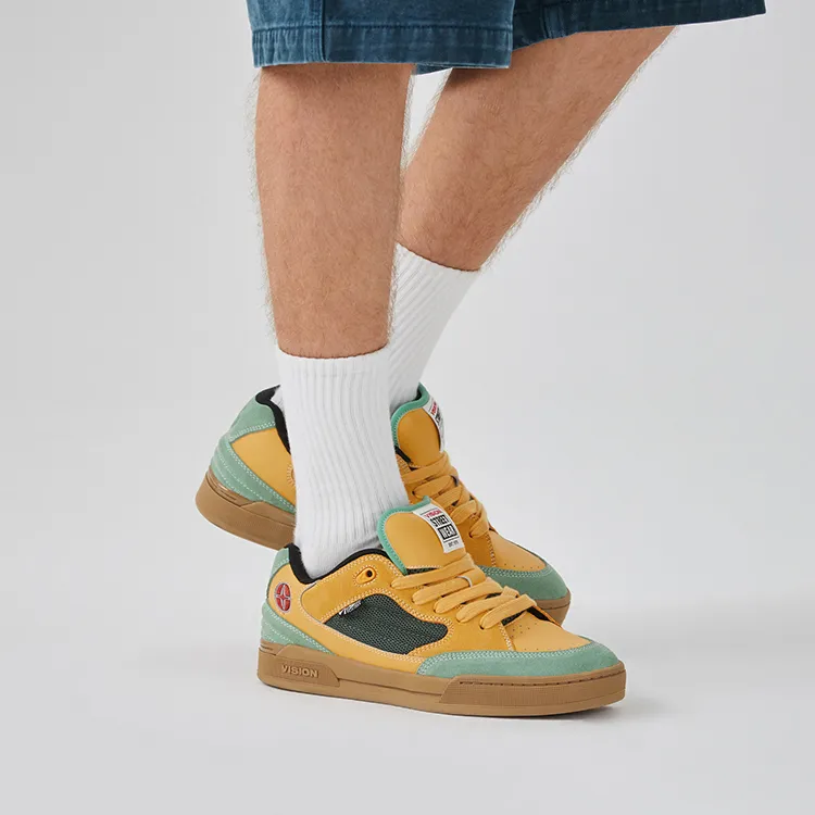 Vision Street Wear Savvy Puffy Shoes Low Top Skateboard Shoes Unisex Cantaloupe Yellow Green-6