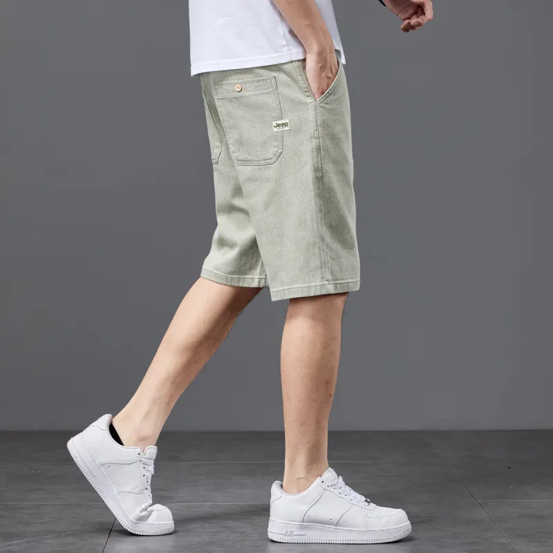 Jeep Denim Shorts Men's Beige Yellow-5
