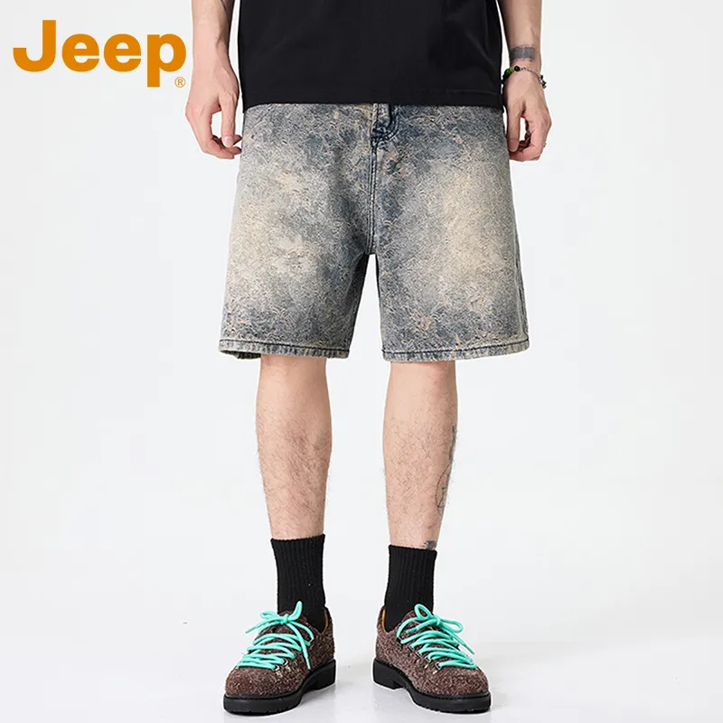 Jeep Leisure Collection Denim Shorts Unisex Blue-2