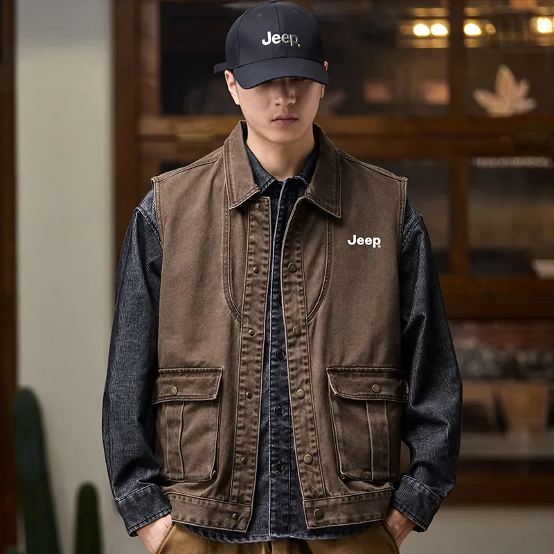 Jeep Denim Jackets Unisex Khaki-2