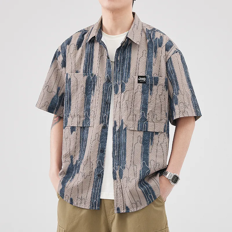 Jeep Fashion Sports Collection Shirt Unisex Coffee-2