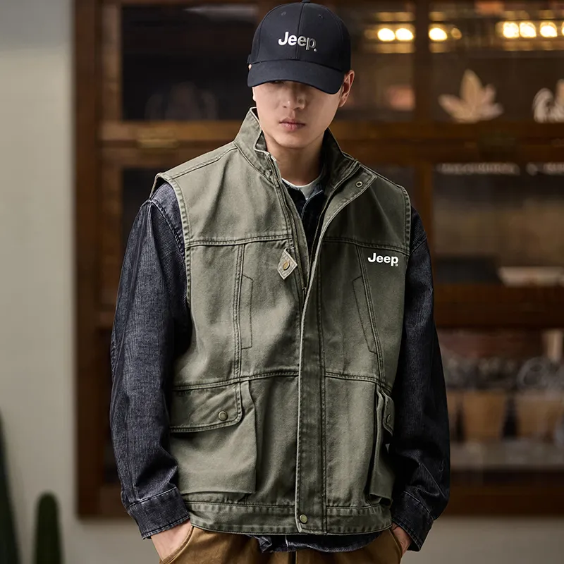 Jeep Denim Jackets Unisex Green-4