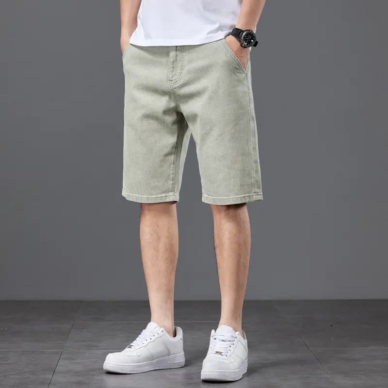 Jeep Denim Shorts Men's Beige Yellow-2
