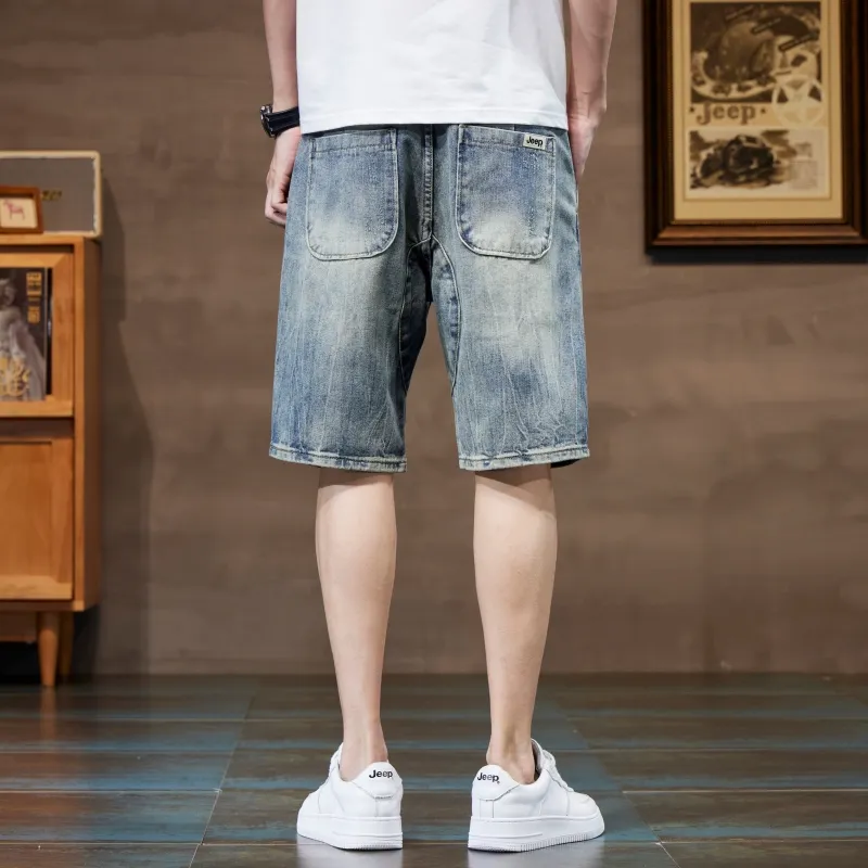 Jeep Denim Shorts Men Blue-5