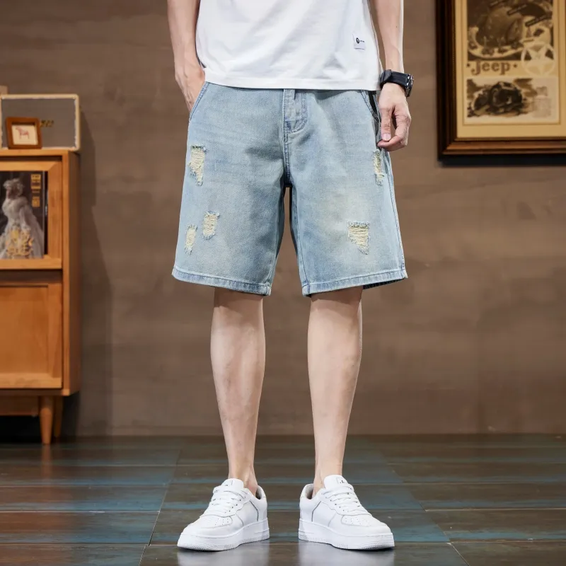 Jeep Denim Shorts Men Blue-2