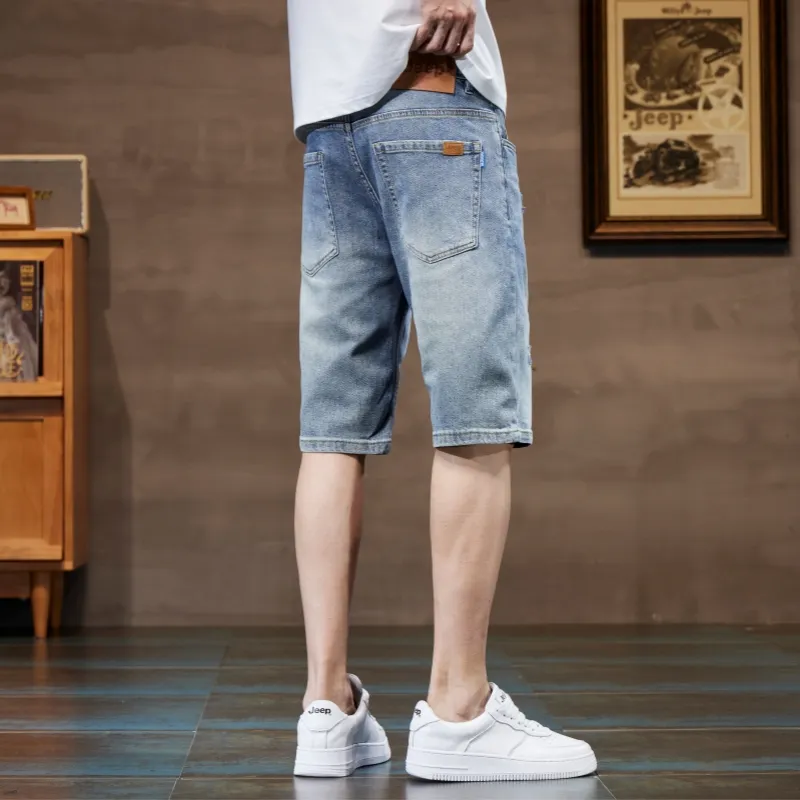 Jeep Denim Shorts Men Blue-6