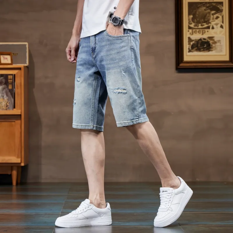 Jeep Denim Shorts Men Blue-4