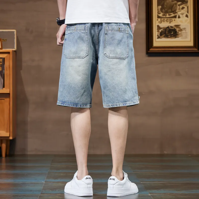 Jeep Denim Shorts Men's Light Pine Blue-5