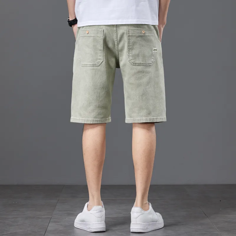 Jeep Denim Shorts Men's Beige Yellow-6