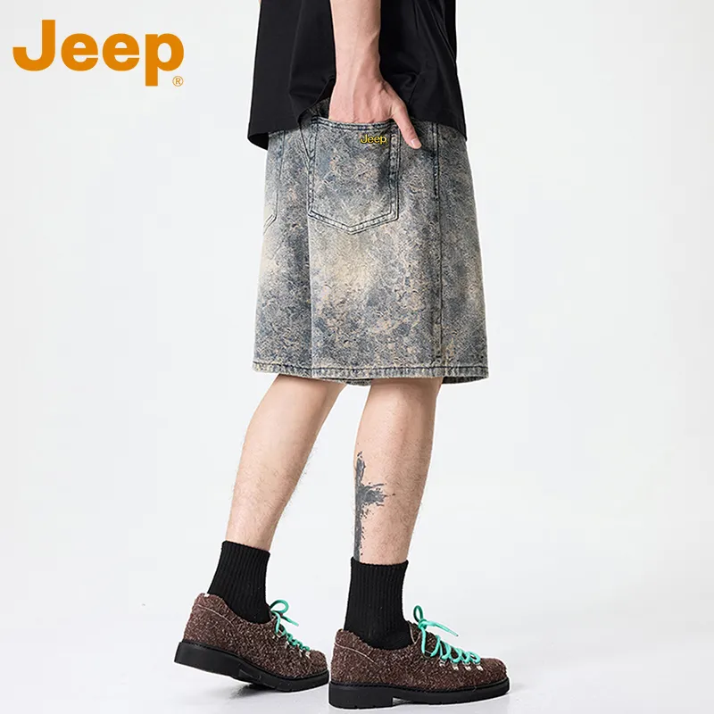 Jeep Leisure Collection Denim Shorts Unisex Blue-5