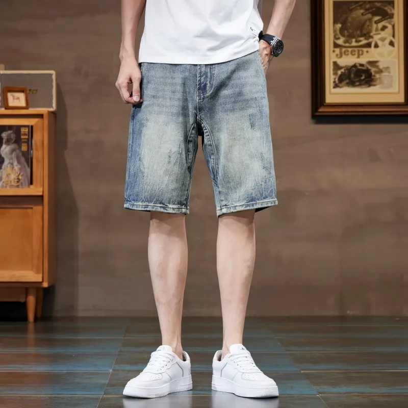 Jeep Denim Shorts Men Blue-2