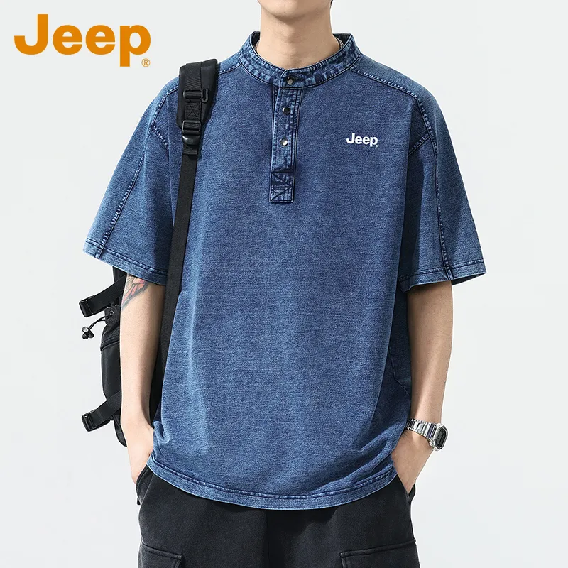 Jeep T Shirts Men Blue-5