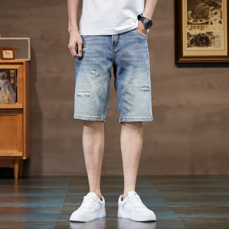 Jeep Denim Shorts Men Blue-2