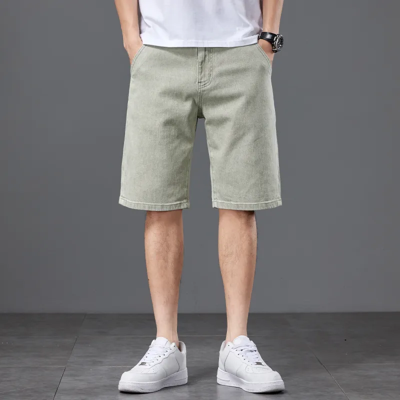 Jeep Denim Shorts Men's Beige Yellow-3